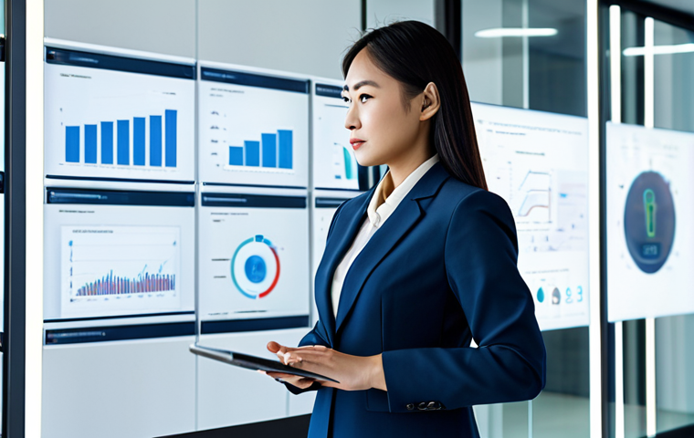 A professional Thai woman, fully clothed in a modest business suit, standing confidently in a modern, well-lit office with abstract digital data visualizations and secure lock icons in the background. She is engaging with a clear touchscreen interface, symbolizing personal data protection and digital rights. safe for work, appropriate content, fully clothed, professional dress, perfect anatomy, correct proportions, natural pose, well-formed hands, proper finger count, natural body proportions, professional photography, high quality.