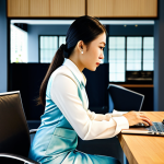 **

"A professional Thai businesswoman in a modest, elegant Thai silk dress, working on a laptop at a modern co-working space in Bangkok, fully clothed, appropriate attire, safe for work, perfect anatomy, natural proportions, professional photography, high quality, family-friendly"

**